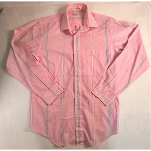 Vintage Christian Dior Pink Striped Collared Button Down Shirt Mens - Size M - Picture 1 of 6