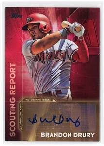 Brandon Drury 2016 Scouting Report Auto SRA-BD *Bottom Front Corners, All 4 Back - Picture 1 of 8