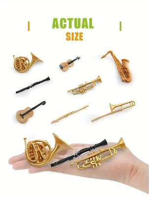 Miniature Flute Clarinet Saxaphone French Horn Trumpet Trombone Violin Guitar