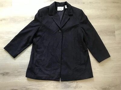 Chaqueta vintage Lord & Taylor azul marino lana cachemir guisante abrigo talla 10 botón oscilante Foto 1 de 4