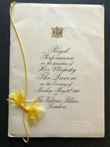 Royal Performance Program in Presence of Queen (UK,1960)~100 Pages - 8" x 11.5"  - Picture 1 of 9