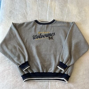 Michigan Wolverines XL Sweater Navy White Houndstooth Red Oak College Football - Picture 1 of 24
