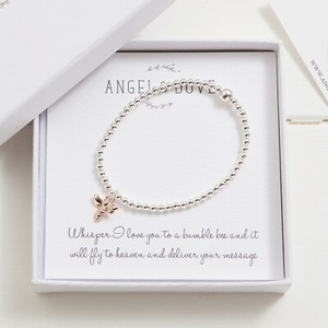ANGEL & DOVE Rose Gold 'Love' Bee Bracelet Sympathy Gift with Bag & Card