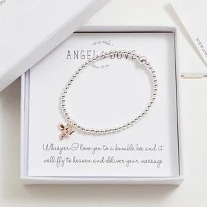 Roségold 'Liebe' Hummelarmband mit Geschenktüte & Karte - Sympathiegeschenk - Bild 1 von 9