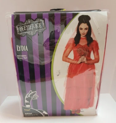 Beetlejuice Lydia Deetz Adulto Mediano M Espíritu Halloween Disfraz Vestido Velo Nuevo Foto 1 de 4