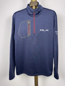 Suéter de golf RLX Ralph Lauren 1/4 cremallera para hombre talla M azul marino - Imagen 1 de 15