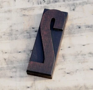 huge number: 2 rare wood type letterpress printing block woodtype font antique - Picture 1 of 1