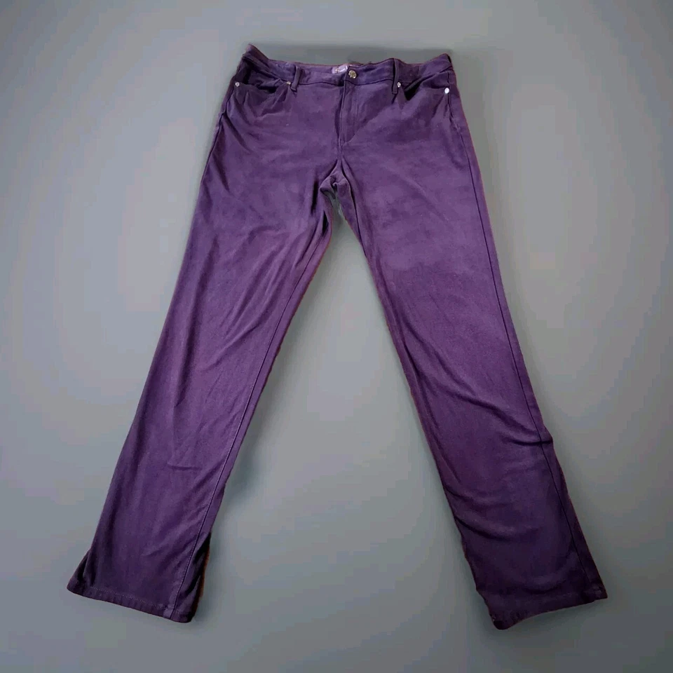 Gloria Vanderbilt BRIDGET Pants Women's (Missy) Size 18 LONG Purple Poly/Spandex - Image 1 of 4