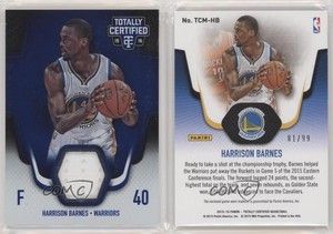 2015-16 Panini Totally Certified Materials Blue /99 Harrison Barnes #TCM-HB
