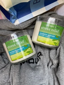 2 Bath Body Works Stressabbau EUKALYPTUS SPEARMINT Aromatherapie 3-Docht Kerze - Bild 1 von 3