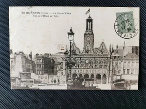 CPA 02 ST-QUENTIN - La Grand'Place - Vue de l'Hôtel de Ville - Imagen 1 de 2