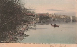 Handkolorierte Mendota Lake Shore Madison Wisconsin c1907 Moseley Pub Postkarte M81 - Bild 1 von 2