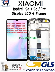 Xiaomi Redmi 9A/9AT/9C Lcd-Display Touchscreen Schwarz Mit Frame GLS - Bild 1 von 11