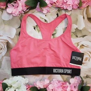 VICTORIA'S SECRET Sport Black Pink Sports Bra Large L NEW Active Gym Yoga VS - Picture 1 of 8