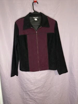 BRIGGS Pre-Owned Plum/Black Zip Up Blazer/Jacket Medium Petite - Image 1 of 4