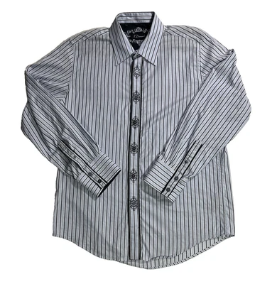 Camisa masculina 7 diamantes XL listrada preta desempenho absorção manga longa botão - Imagem 1 de 4