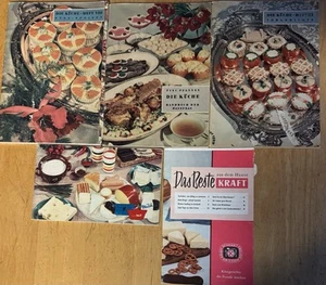 Vintage 1950’s German Cookbook Die Kuche Heft Lot of 5 Paperback - Imagen 1 de 6