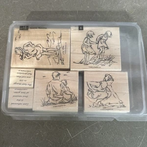 Stampin' Up SEASIDE SKIZZEN 6er Set Holzstempel 2003 nie benutzt - Bild 1 von 5