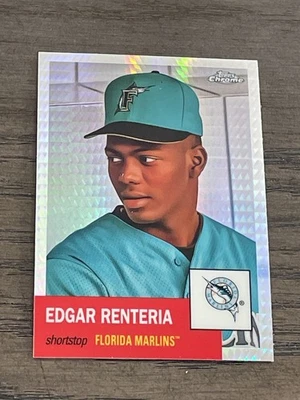 2022 Topps Chrome Platinum Anniversary Prism #407 Edgar Renteria Florida Marlins - Image 1 of 2