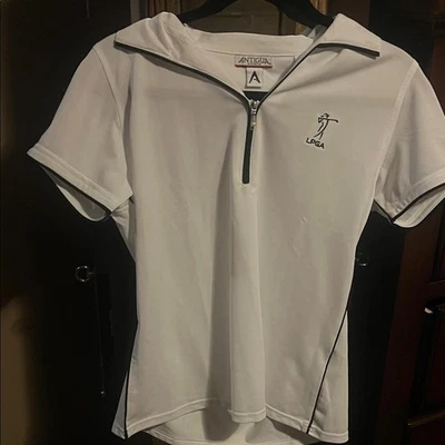Antigua Blanco y Negro Cremallera Polo LPGA Atuendo Foto 1 de 3
