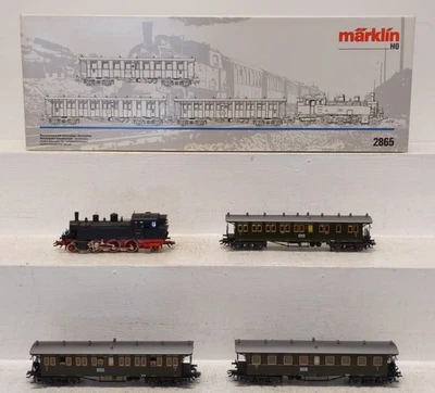 Marklin 2865 Бывшее Немецкое Государство Колея RR HO Паровой Пассажирский Поезд Комплект LN/Коробка - Изображение 1 из 4