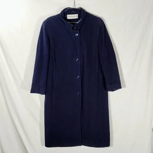 Mackintosh of New England Vtg 80s Wool Coat Women 12 Navy Blue Dark Academia  - Picture 1 of 9