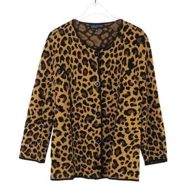 Suéter Cárdigan Jones New York Estampado Leopardo Grande Estampado Animal Grande Foto 1 de 4