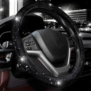 Accessory Car Steering Wheel Cover Bling Diamond For 37-38CM Interior Useful - Picture 1 of 12