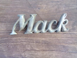 Distintivo logo scritta ornamento emblema camion Mack vintage metallo cromato 7" x 2,5" - Foto 1 di 5
