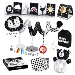 High Contrast Baby Toys for Newborn, Black and White Baby Sensory Toys with - Picture 1 of 7