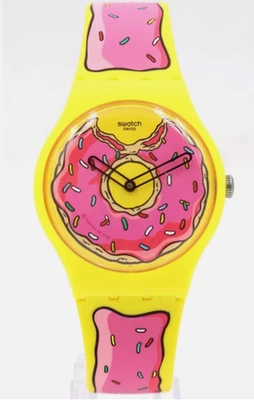 Novo Relógio Swiss Swatch X THE SIMPSONS SECONDS OF SWEETNESS 41mm  - Imagem 1 de 4