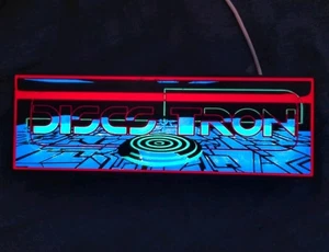 Discs Of Tron 3D Printed LED Light-Up Sign 9" Retro Arcade Decor Lamp Handmade - Picture 1 of 3