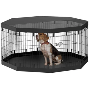 Welpenauslauf Welpenlaufstall Laufgitter für kleine & mittelgroße Hunde Schwarz - Bild 1 von 10