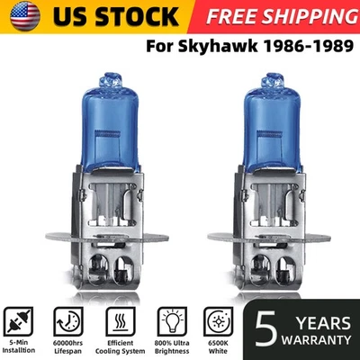 2PCS For Buick Skyhawk 1986-1989 H3 Halogen Headlight Bulbs Kit Fog Beam 6000K - Image 1 of 4