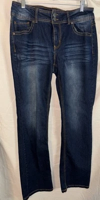 Faded Glory Women’s Jeans Size 14A Dark Wash Straight Leg Denim Stretch - Image 1 of 4