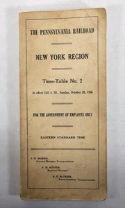 VINTAGE 1956 PENNSYLVANIA RAILROAD - TABELLA ORARIA REGIONE NEW YORK - CALENDARIO PREZZI - Foto 1 di 7