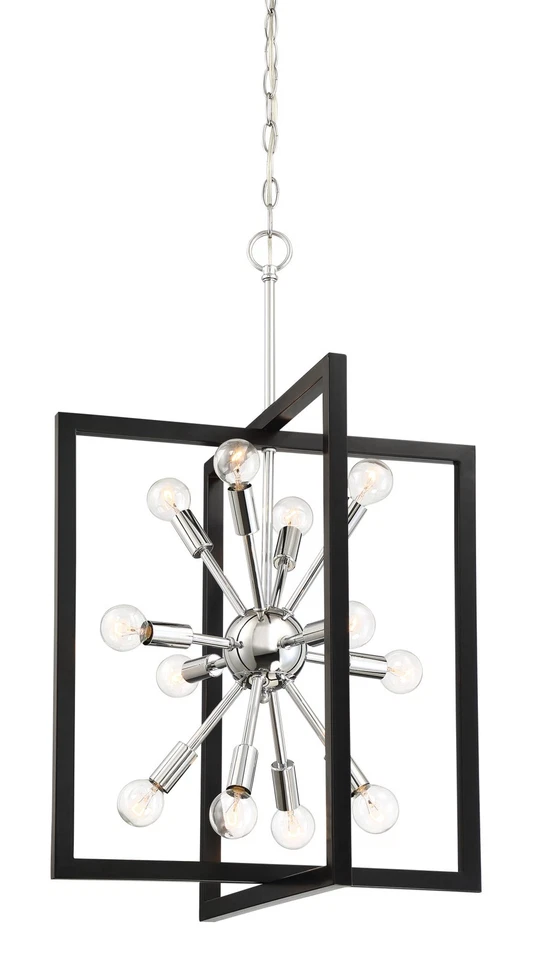 Lámpara de araña Designers Fountain 92850 cromada Xander 12 luces 19" W Sputnik Foto 1 de 1