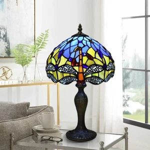 Tiffany-Style Table Lamp Handcrafted Art Stained Glass Bedside Lamps Desk Light - Picture 1 of 16
