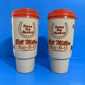 Bill Miller BBQ Texas 34oz Thermo-Serv Refillable Travel Mug SET OF 2 - Picture 1 of 10