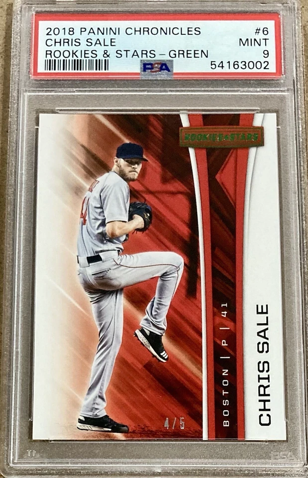 2018 Panini Chronicles Rookies Stars #6 Chris Sale GREEN PSA 9 MINT (4/5) - Image 1 of 2