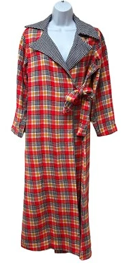 Bata Abrigo Casa Envoltura Cuello Daga Espiga Retro Salón Vintage Junior M/L Foto 1 de 4