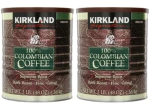 Kirkland 100 % kolumbianischer Kaffee dunkle Röstung fein gemahlen 3 Pfund Dosen Menge 2 - Bild 1 von 1