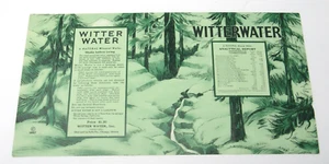 BEAUTIFUL ANTIQUE 1927 WITTER MINERAL WATER LABEL MEDICINAL - CHICAGO ILLINOIS - Picture 1 of 3