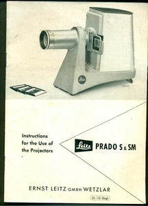 PROIETTORE LEITZ PRADO S & SM FOGLIO ISTRUZIONI - Foto 1 di 3