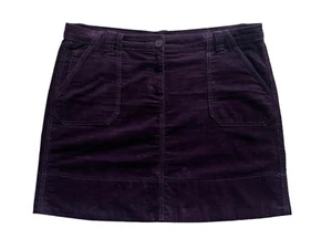 M&S. Needlecord Mini Skirt. Size 14. Mulberry. Pockets. Cotton Blend. - Picture 1 of 6