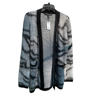 White House Black Market Kimono Cover Up Cardigan Sweater Animal Print XS - Picture 1 of 9