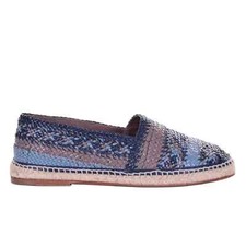 Dolce & Gabbana Buffalo Leather Espadrilles Shoes Tremiti Blue Grey Braun 08127