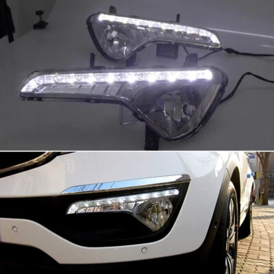 Luces de circulación diurna LED DRL para parachoques delantero 2 piezas aptas para Kia Sportage 2010-2013 Foto 1 de 4