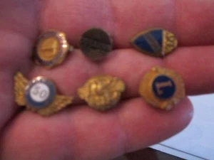 6 VINTAGE LAPEL TIE PINS - SOME ARE GOLD FILLED - SEE DESCRIPTION BELOW - OFC-C - Picture 1 of 2