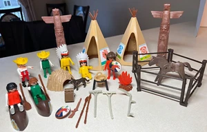 Playmobil LOT Indian Native American Village Playset Incomplete - Picture 1 of 7